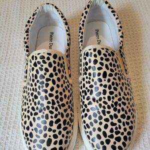 Pierre Dumas Black and White Slip-On Shoes